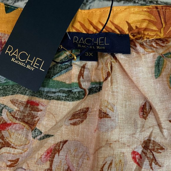 Rachel Rachel Roy Linen Flutter Sleeve Top 3X - Picture 8 of 10